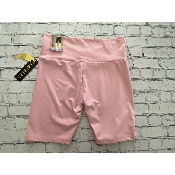 Feathers Pink XL Fitness Bike Shorts Soft Stretch Leggings Workout‎ Yoga NWT - Picture 3 of 16